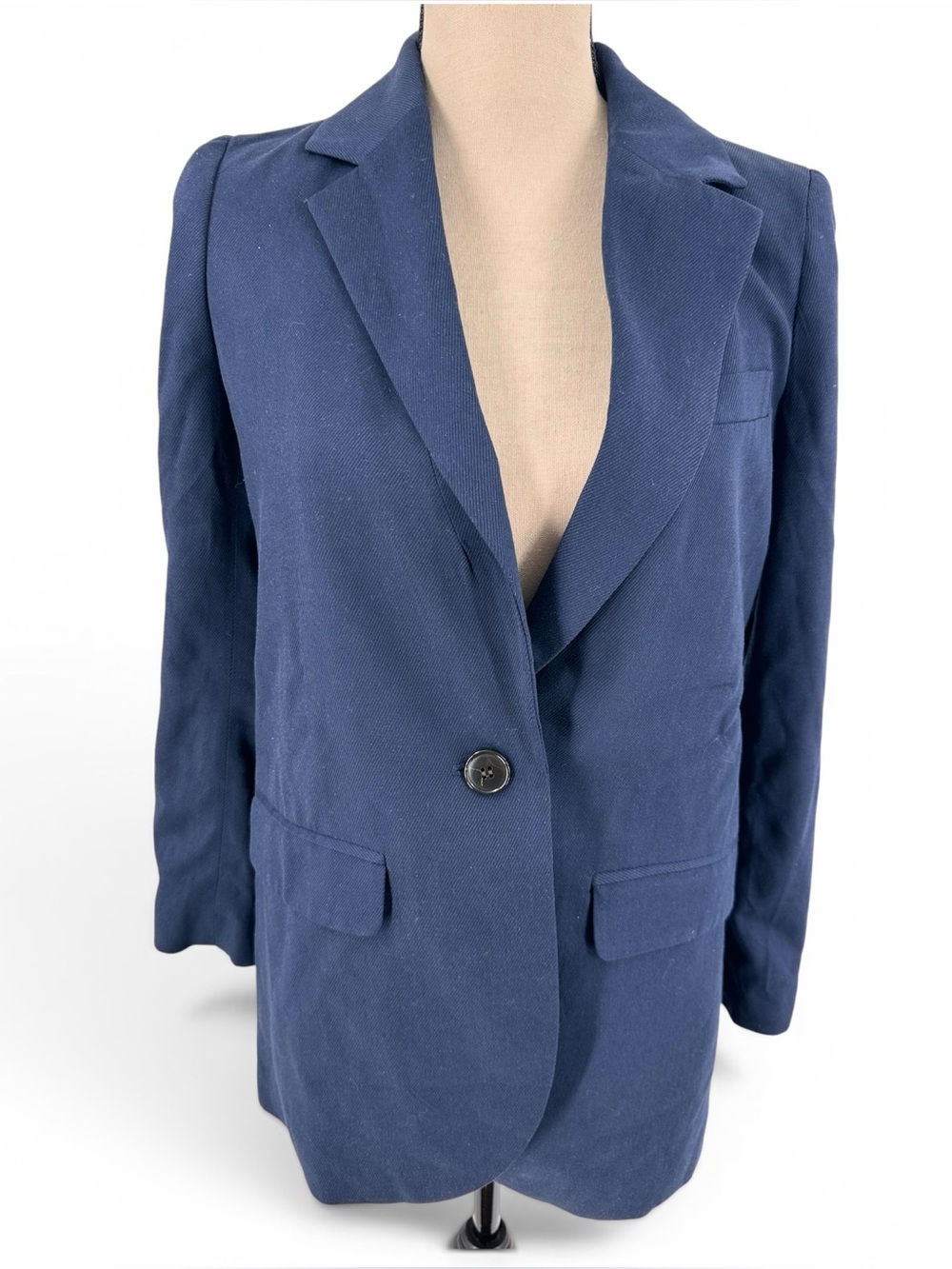 MADEWELL The Larsen Blazer Drapeweave XS Navy Blue Unlined Drapey Oversized‎ NEW